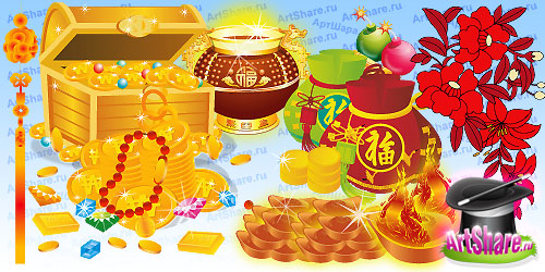 сокровища, золото, монеты, азия